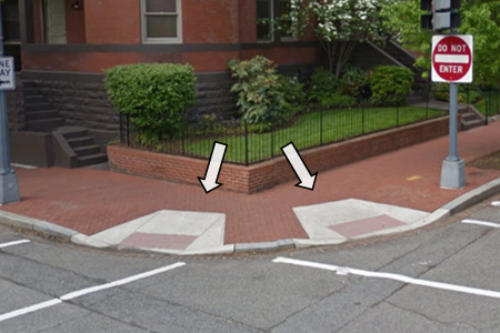 Two good curb ramps